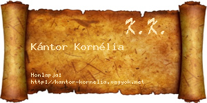 Kántor Kornélia névjegykártya